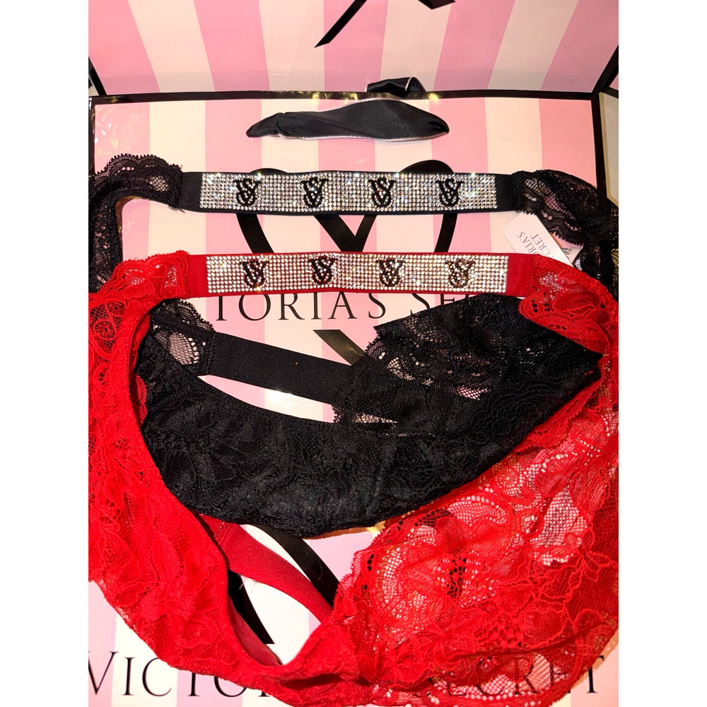 Victorias Secret Lace Panty Brazilian Shine Strap Medium (2)